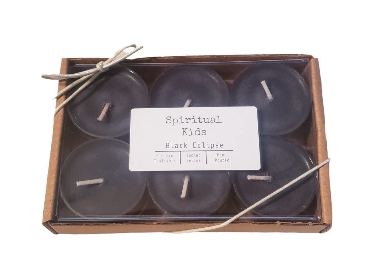 Black Eclipse (Dragon's Blood) Natural Soy Wax Tealights 6 Count Hand Poured with Fragrant/Essential Oils!